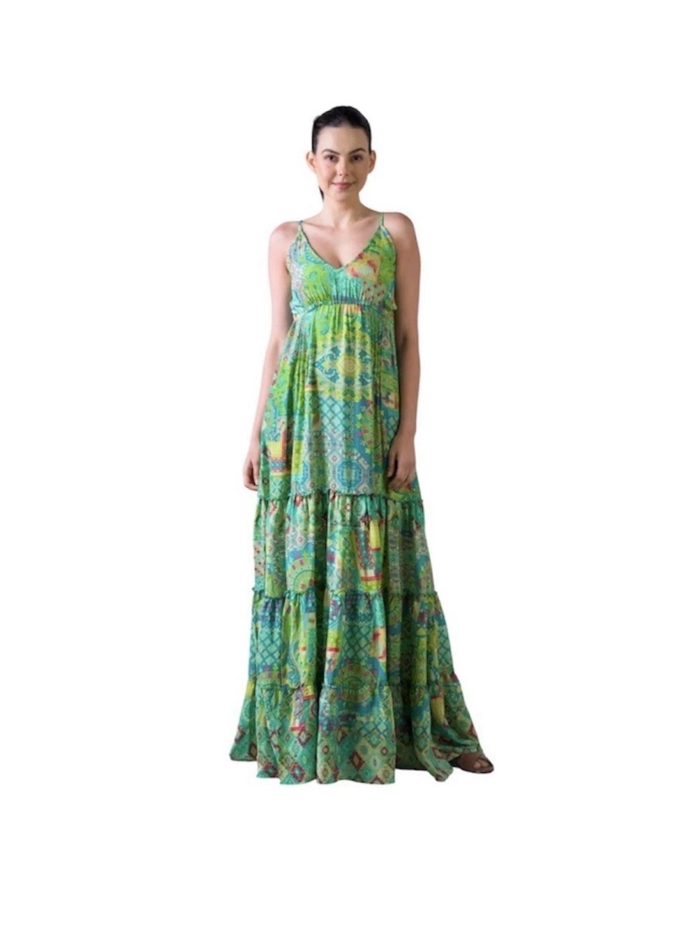 Rhea Maxi Dress with Spaghetti Straps (see sizing info)